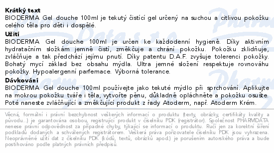 BIODERMA Atoderm sprchový gel 100ml