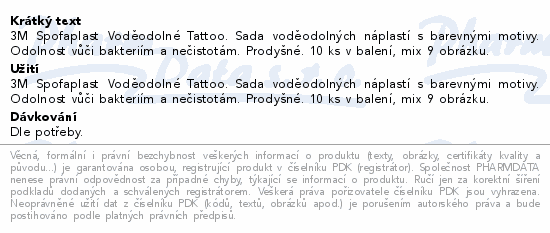 3M Spofaplast 115N Voděodolné Tattoo 10ks