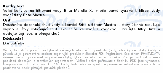 BRITA Marella XL+ filtr bílá 3.5l