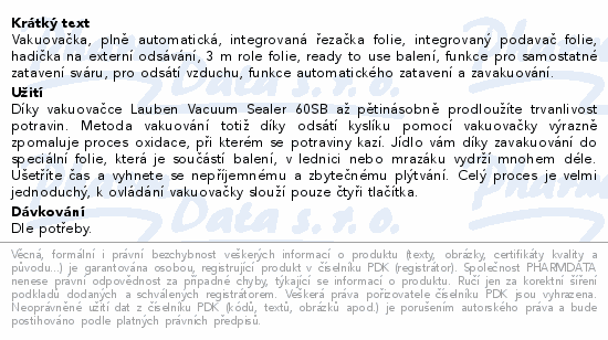Lauben Vacuum Sealer 60SB