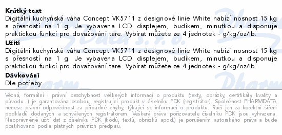 Concept Kuchyňská váha Sinfonia bílá VK5711