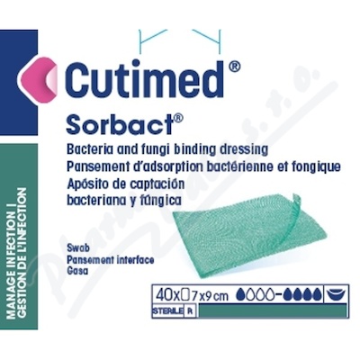 Cutimed Sorbact Swab antimikrob.přířez 7x9cm 40ks
