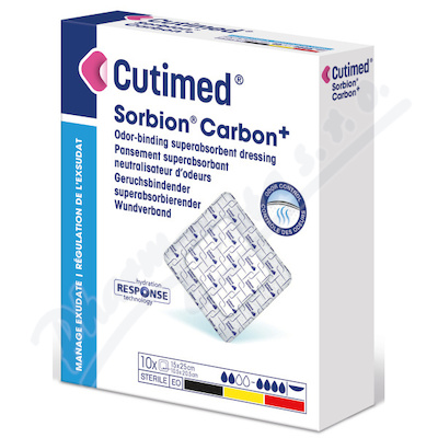 Cutimed Sorbion Carbon+ kryt.akt.uhlí 15x25cm 10ks